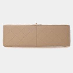 Pre Owned Chanel Jumbo Caviar Classic Double 24K Gold Hardware Flap Bag