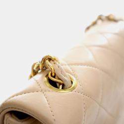 Pre Owned حقيبة شانيال فينتاج كلاسيك فلاب جلد خروف مربع بحجم صغير