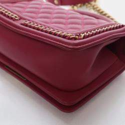 مملوكة مسبقًا Chanel Small Calfskin Top Handle Boy Bag