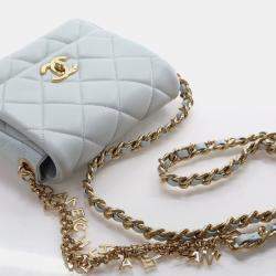 Pre Owned Chanel Mini Lambskin Square Flap Bag