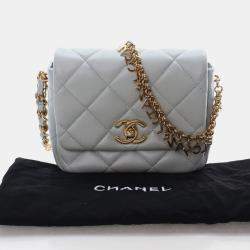 Pre Owned Chanel Mini Lambskin Square Flap Bag