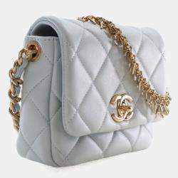 Pre Owned Chanel Mini Lambskin Square Flap Bag