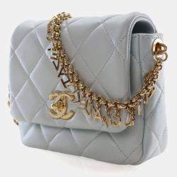 Pre Owned Chanel Mini Lambskin Square Flap Bag