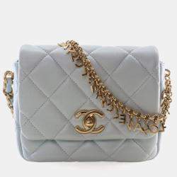 Pre Owned Chanel Mini Lambskin Square Flap Bag