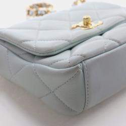 Pre Owned Chanel Mini Lambskin Square Flap Bag