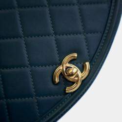 Pre Owned Chanel Mini Lambskin Curved Shoulder Bag