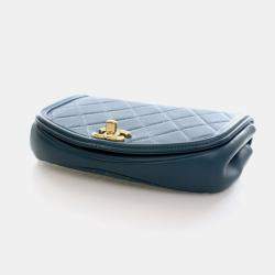 Pre Owned Chanel Mini Lambskin Curved Shoulder Bag