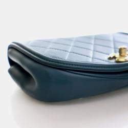 Pre Owned Chanel Mini Lambskin Curved Shoulder Bag