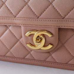 Pre Owned Chanel Medium Caviar Sunset On The Sea Flap