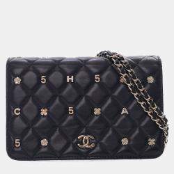 Pre Owned Chanel Lambskin Lucky Charms Wallet On Chain (WOC)
