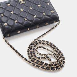 Pre Owned Chanel Lambskin Lucky Charms Wallet On Chain (WOC)