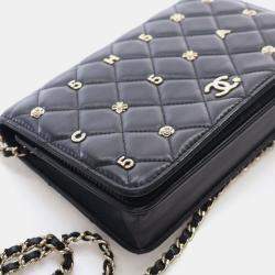Pre Owned Chanel Lambskin Lucky Charms Wallet On Chain (WOC)
