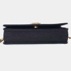 Pre Owned محفظة بسلسلة شانيل كافيار بوي