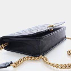 Pre Owned محفظة بسلسلة شانيل كافيار بوي