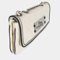 Pre Owned Chanel White Quilted Lambskin East/West Reissue Flap Bag