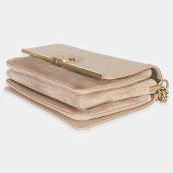 Pre Owned حقيبة فلاب شانيل شامواه كافيار مبطنة بيج سلسلة كوكو السيدة