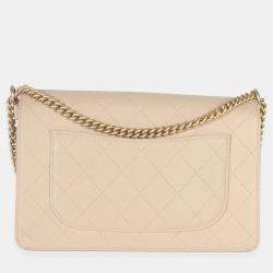 Pre Owned حقيبة فلاب شانيل شامواه كافيار مبطنة بيج سلسلة كوكو السيدة