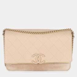 Pre Owned حقيبة فلاب شانيل شامواه كافيار مبطنة بيج سلسلة كوكو السيدة