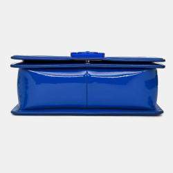 Pre Owned حقيبة شانيل 2014/15 كحلي لامع وسط قديم بوي