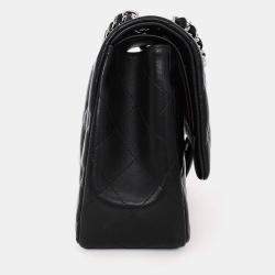 Pre Owned Chanel 2012 Black Lambskin Jumbo Double Flap