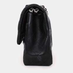 Pre Owned Chanel 2012 Black Lambskin Jumbo Double Flap