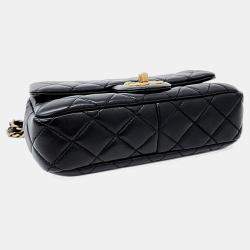 Pre Owned Chanel Black Leather Chanel chain crossbody bag