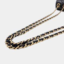 Pre Owned Chanel Black Leather Chanel chain crossbody bag