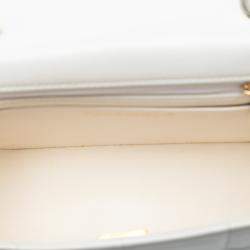 مملوكة مسبقًا Chanel White Mini Square Lambskin Resin Crystal Monacoco Flap