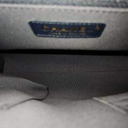 Pre Owned حقيبة شانيل بحمالة سلسلة جلد كافيار أزرق بحري