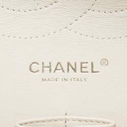 مملوكة مسبقًا حقيبة شانيل جامبو كلاسيك جلد كافيار أسود مبطن بقلاب مزدوج