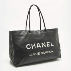 Pre Owned حقيبة يد توتس شانيل جلد أسود 31 رو كامبون