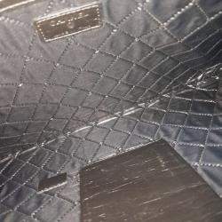 Pre Owned حقيبة شانيل كلاتش جلد أسود كبيرة