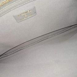 Pre Owned Chanel Grey Caviar Clutch Large