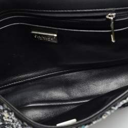 Pre Owned حقيبة شانيل  كلاسيك جلد وسويدي بني مزخرفة كريستال بقلاب متوسطة 