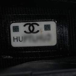 مملوكة مسبقًا حامل بطاقات شانيل بسي سي جلد مبطن أسود جهتين