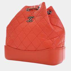 مملوكة مسبقًا Chanel Red Small Aged Calfskin Gabrielle Backpack