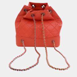 مملوكة مسبقًا Chanel Red Small Aged Calfskin Gabrielle Backpack