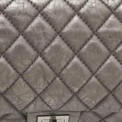 Pre Owned حقيبة شانيل كلاسيك 226 ريإيشو 2.55 جلد قديم رمادي مبطن بقلاب مزدوج