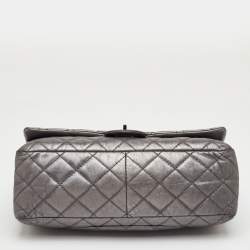 Pre Owned حقيبة شانيل كلاسيك 226 ريإيشو 2.55 جلد قديم رمادي مبطن بقلاب مزدوج