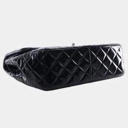 Pre Owned حقيبة شانيل شفافة مزدوجة كبيرة سوداء براءة الاختراع