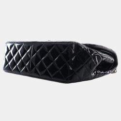 Pre Owned حقيبة شانيل شفافة مزدوجة كبيرة سوداء براءة الاختراع