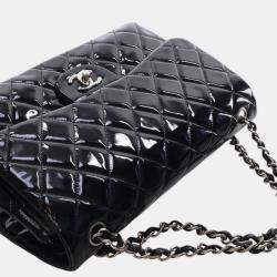 Pre Owned حقيبة شانيل شفافة مزدوجة كبيرة سوداء براءة الاختراع