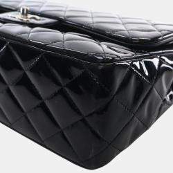 Pre Owned حقيبة شانيل شفافة مزدوجة كبيرة سوداء براءة الاختراع