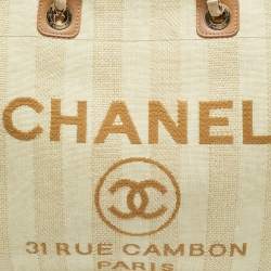 Pre Owned Chanel Deauville Extra Large Tan/Natural Raffia Shopper Tote