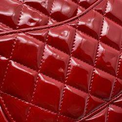 Pre Owned حقيبة كتف شانيل م اتيلسي غطاء مزدوج بسلسلة مينا أحمر حجم 25