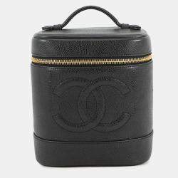 مملوكة مسبقًا Chanel Cc Logo Vanity Bag Black Caviar Leather