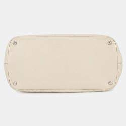 Pre Owned Chanel Matelasse Chaintote Bag Ivory Caviar Leather