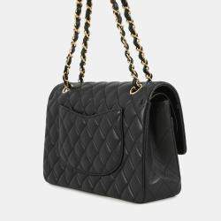مملوكة مسبقًا Chanel Matelasse W Flap Chain shoulder Black Lambskin Size 25