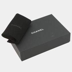 Pre Owned محفظة بسلسلة شانيل جلد كافيار بني كلاسيكي