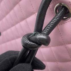 مملوكة مسبقًا Chanel Cambon Line Large Tote Pink/Black Leather Size Large